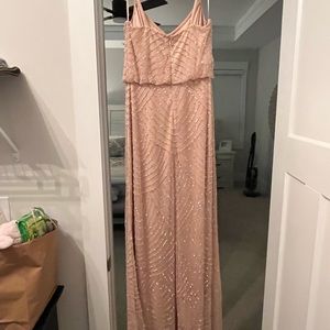 Adrianna Papell blush sequin dress. Worn one time as a bridesmaid dress. Size 6